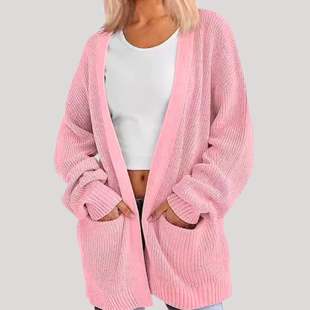 Cardigan Donna Lungo Giorgia – Maglia Morbida con Tasche e Vestibilità Comoda