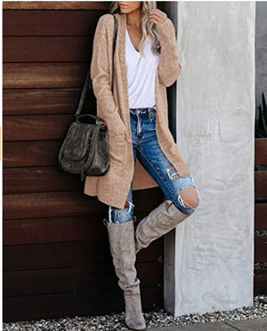 Cardigan Donna Lungo Elegante Evelyn – Morbido, Caldo e Versatile con Tasche