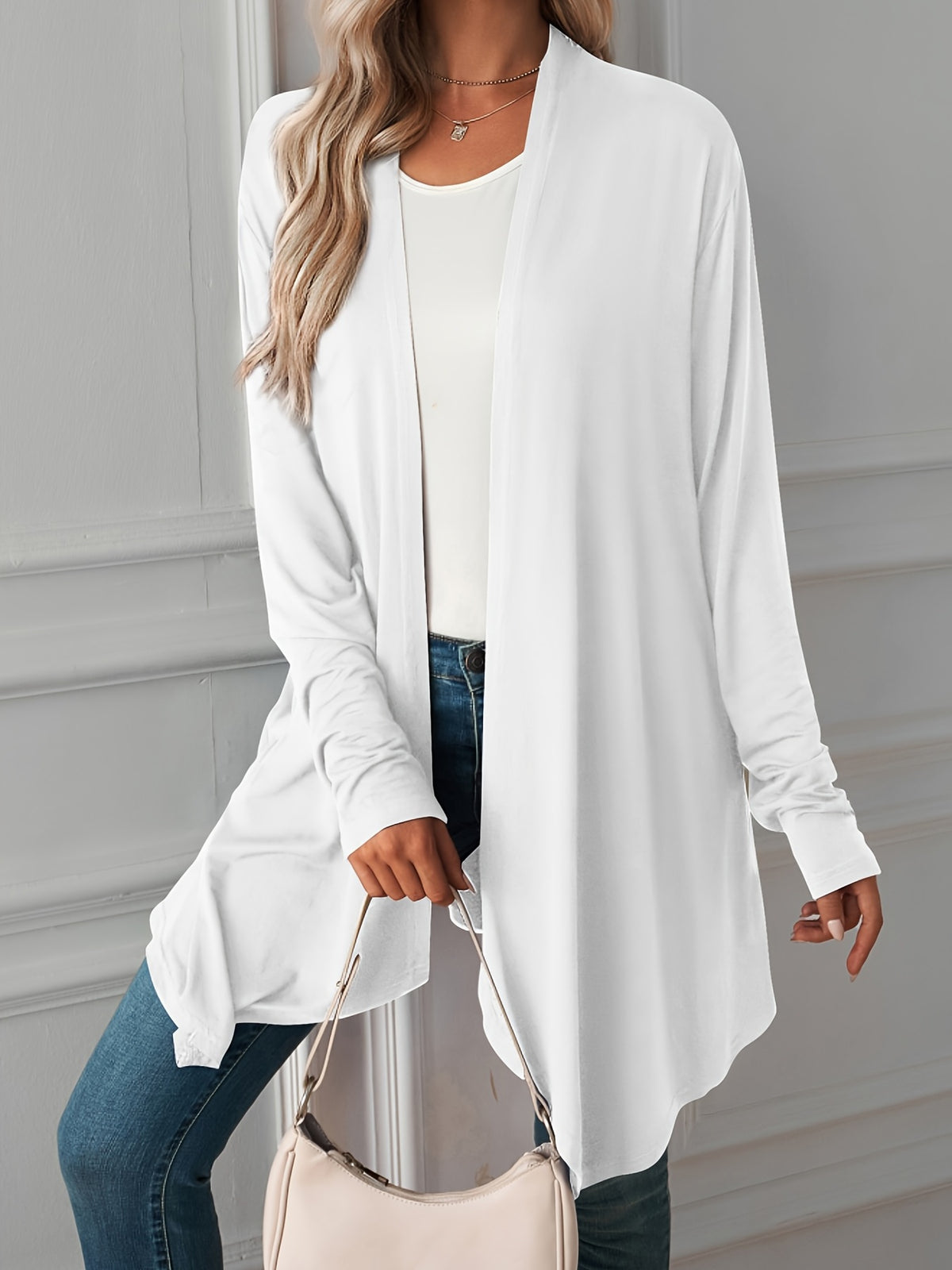 Cardigan Donna Lungo Elegante Elena – Leggero e Fluido per Look Versatili