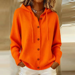 Cardigan Donna Morbido con Cappuccio – Comfort Elegante per le Giornate Fresche – Laura