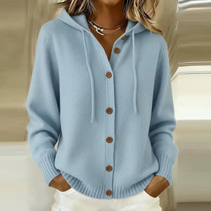 Cardigan Donna Morbido con Cappuccio – Comfort Elegante per le Giornate Fresche – Laura