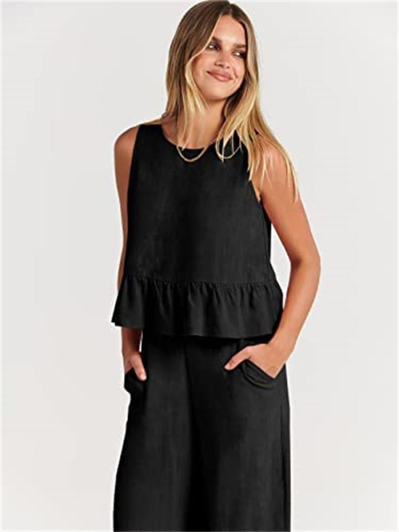 Completo Donna Blend Lino - Coordinato 2 Pezzi Elegante Estate Primavera - Elise