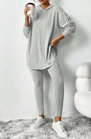 Completo Donna Comodo Casual in Maglia con Felpa Oversize e Leggings – Serena