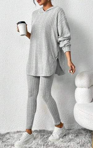 Completo Donna Comodo Casual in Maglia con Felpa Oversize e Leggings – Serena