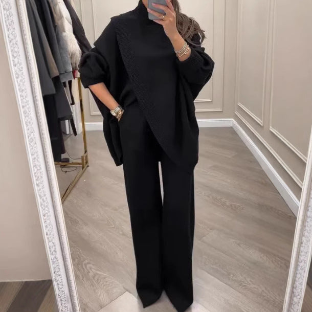 Completo Donna Elegante Alta Qualità - Maglia Asimmetrica e Pantalone Fluido - Giulia