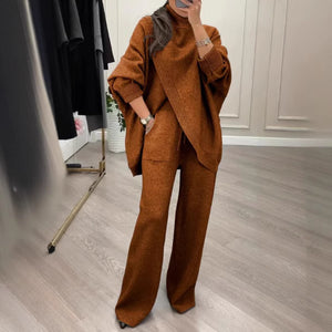 Completo Donna Elegante Alta Qualità - Maglia Asimmetrica e Pantalone Fluido - Giulia