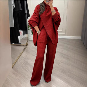 Completo Donna Elegante Alta Qualità - Maglia Asimmetrica e Pantalone Fluido - Giulia