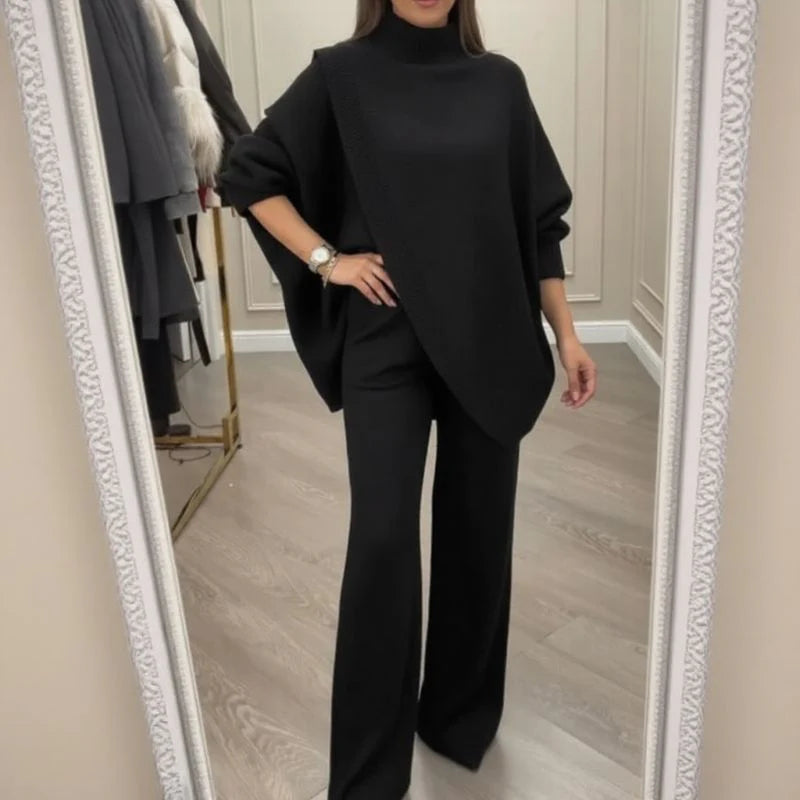 Completo Donna Elegante Alta Qualità - Maglia Asimmetrica e Pantalone Fluido - Giulia