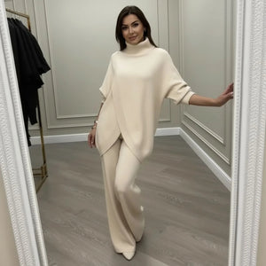 Completo Donna Elegante Alta Qualità - Maglia Asimmetrica e Pantalone Fluido - Giulia