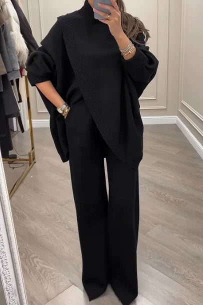 Completo Donna Elegante Alta Qualità - Maglia Asimmetrica e Pantalone Fluido - Giulia