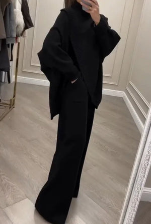 Completo Donna Elegante Alta Qualità - Maglia Asimmetrica e Pantalone Fluido - Giulia