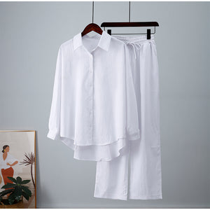 Completo Donna Elegante con Camicia e Pantalone Largo – Camilla