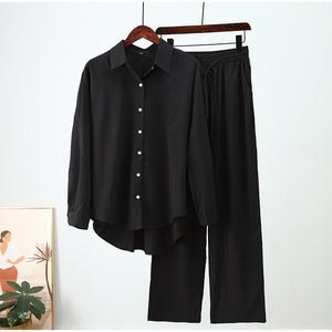 Completo Donna Elegante con Camicia e Pantalone Largo – Camilla