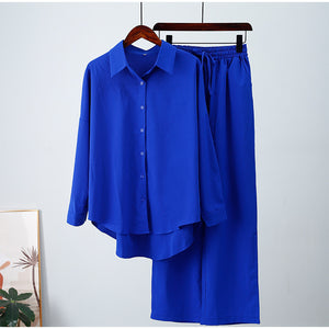 Completo Donna Elegante con Camicia e Pantalone Largo – Camilla