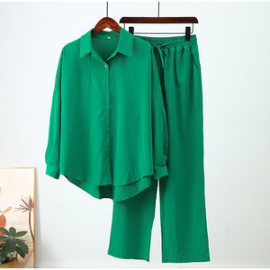 Completo Donna Elegante con Camicia e Pantalone Largo – Camilla