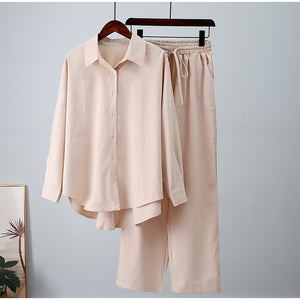 Completo Donna Elegante con Camicia e Pantalone Largo – Camilla