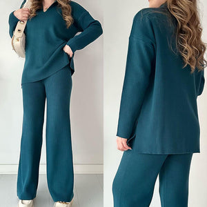 Completo Donna in Maglia a Coste – Eleganza Naturale e Comfort Sofisticato – Chiara