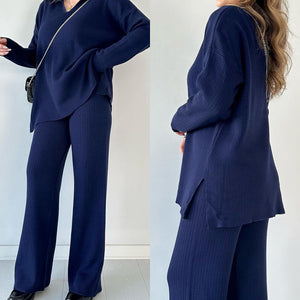Completo Donna in Maglia a Coste – Eleganza Naturale e Comfort Sofisticato – Chiara