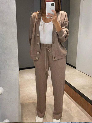 Completo Donna in Maglia con Cardigan e Pantaloni – Eleganza Morbida e Comfort Assoluto – Giulia