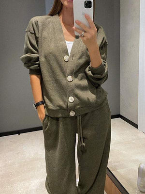 Completo Donna in Maglia con Cardigan e Pantaloni – Eleganza Morbida e Comfort Assoluto – Giulia