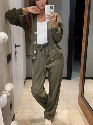 Completo Donna in Maglia con Cardigan e Pantaloni – Eleganza Morbida e Comfort Assoluto – Giulia