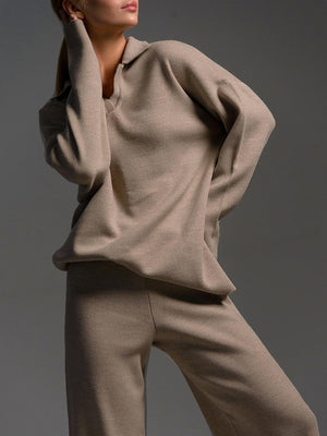 Completo Donna in Maglia con Colletto – Eleganza Minimal e Comfort Premium – Laura