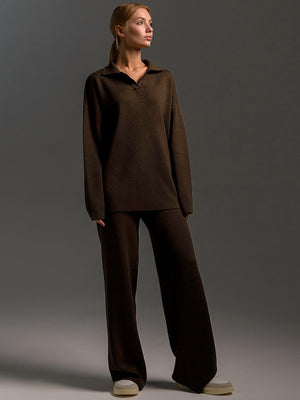 Completo Donna in Maglia con Colletto – Eleganza Minimal e Comfort Premium – Laura