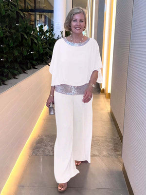 Completo Elegante Donna Cerimonia Raffinato e Fluido per Occasioni Speciali - Leggero e Luminoso – Elisabetta