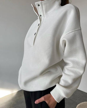 Completo Tuta Donna in Felpa – Collo Alto con Bottoni e Pantalone Jogger – Alessia
