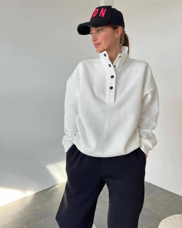 Completo Tuta Donna in Felpa – Collo Alto con Bottoni e Pantalone Jogger – Alessia