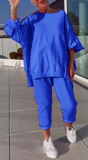 Completo Vivid – Blusa Oversize e Pantaloni Jogger in Cotone per l’Estate