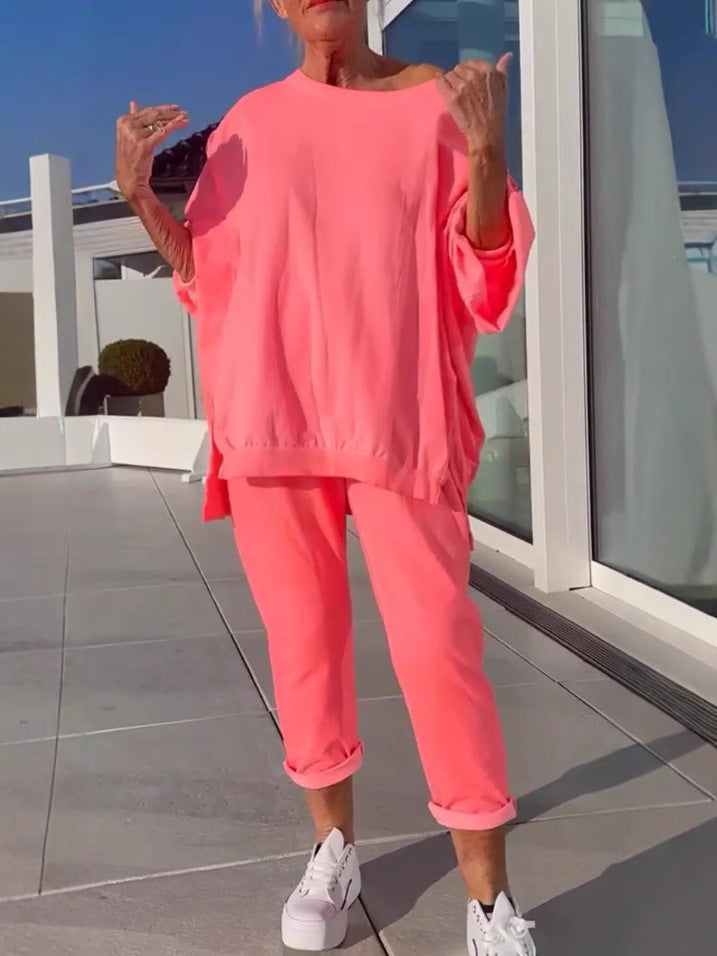 Completo Vivid – Blusa Oversize e Pantaloni Jogger in Cotone per l’Estate