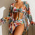 Costume 3 Pezzi Donna Tropicale – Bikini a Vita Alta con Copricostume Leggero