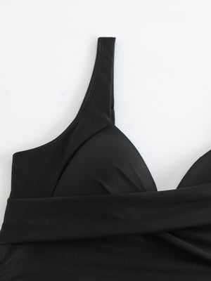 Costume Intero Donna Contenitivo Scollo a Cuore Drappeggiato