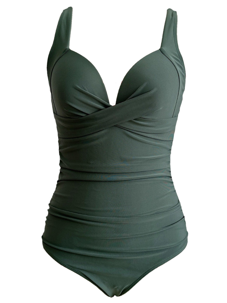 Costume Intero Donna Contenitivo Scollo a Cuore Drappeggiato