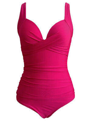 Costume Intero Donna Contenitivo Scollo a Cuore Drappeggiato