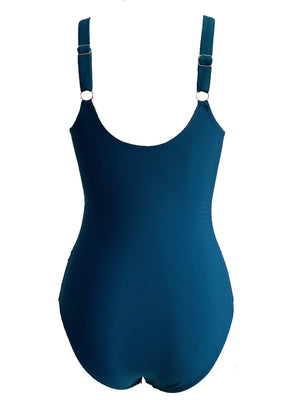 Costume Intero Donna Contenitivo Scollo a Cuore Drappeggiato