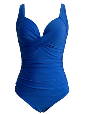 Costume Intero Donna Contenitivo Scollo a Cuore Drappeggiato