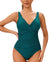 Costume Intero Donna Modellante – Scollo a V con Drappeggio Snellente