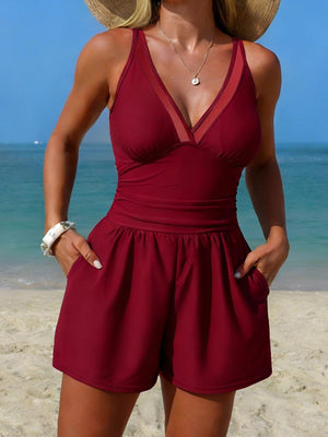 Costume Intero Donna Modellante con Shorts Integrato