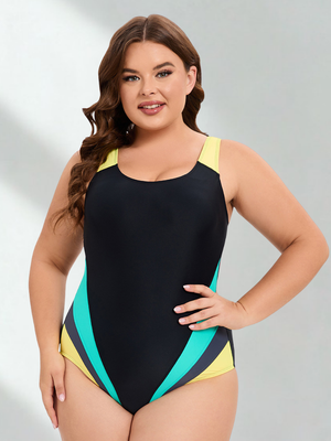 Costume Intero Donna da Nuoto Sgambato Schiena Aperta XL-5XL