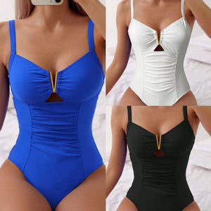 Costume Intero Modellante Elegante – Push Up con Ferretto e Dettaglio Dorato