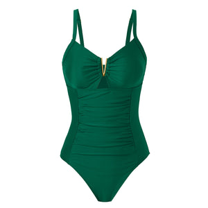Costume Intero Modellante Elegante – Push Up con Ferretto e Dettaglio Dorato