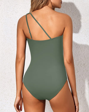 Costume Intero Monospalla Contenitivo – Drappeggio e Cut-Out