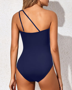 Costume Intero Monospalla Contenitivo – Drappeggio e Cut-Out