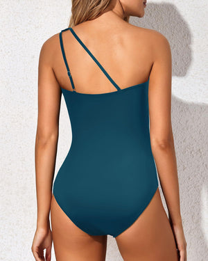 Costume Intero Monospalla Contenitivo – Drappeggio e Cut-Out
