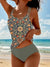 Costume Donna Maiolica – Tankini Elegante con Stampa Ceramica e Slip a Vita Alta