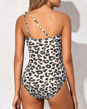 Costume da Bagno Intero Donna Elegante Monospalla Stampa Estiva