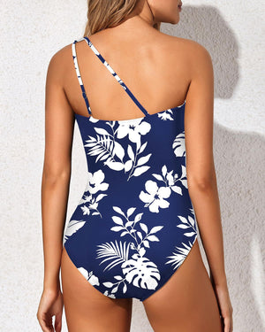 Costume da Bagno Intero Donna Elegante Monospalla Stampa Estiva