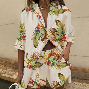 Completo Donna Estivo con Camicia e Shorts – Set Elegante e Confortevole con Stampa